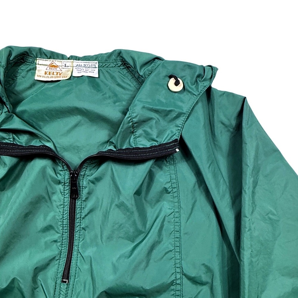 Vintage KELTY Nylon Anorak Shell Jacket L Windbreaker Green 80s 90s USA Made
